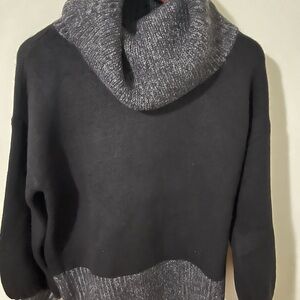NWT Express Black and Gray Cowl Neck Sweater Size XS